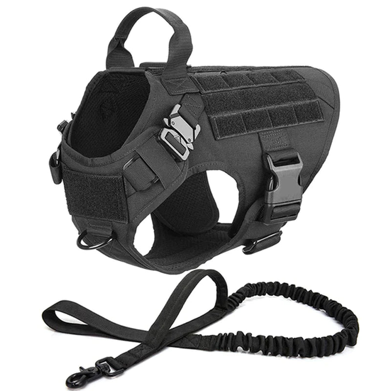 Durable MOLLE Tactical Dog Harness with Metal Buckle - Perfect for German Shepherds, Golden Retrievers, Labradors, and More!