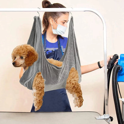 Portable Pet Grooming Hammock Harness for Dogs and Cats - Breathable Grooming Aid
