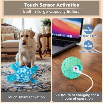 Engaging Interactive Dog Soccer Ball - Durable Automatic Jumping Toy for All Dog Sizes, USB Rechargeable, Perfect for Keeping Your Pup Entertained!