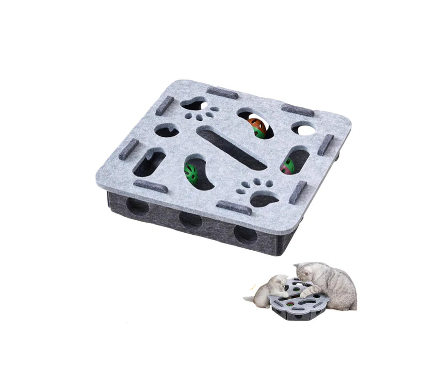 Engaging Interactive Cat Toy Puzzle - Fun Felt Maze for Indoor Cats to Encourage Hunting Instincts and Keep Them Active!