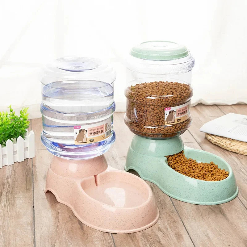 Automatic Large Capacity Pet Feeder & Water Dispenser for Dogs and Cats - Perfect Feeding Solution!