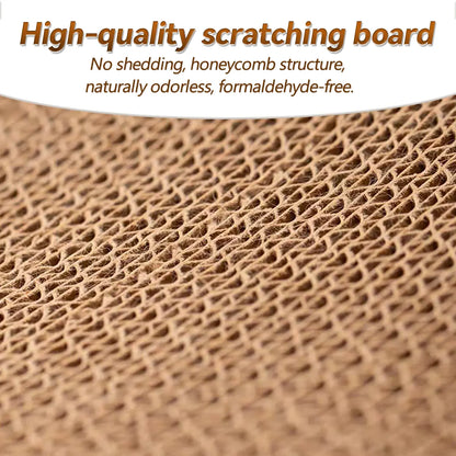 Elegant Bohemian Rocking Cat Scratcher Bed for Indoor Cats, Curved Lounge Chair with Solid Wood Frame, Dual Function Scratching and Rocking, Calming Anti-Anxiety Cat Rocker, Non-Shedding Comfortable Bed for Medium to Large Cats and Kittens