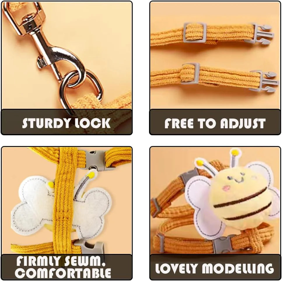 Escape-Proof Cat and Rabbit Harness & Leash Set - Stylish Costumes for Adventurous Pets!