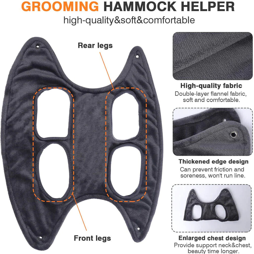 Portable Pet Grooming Hammock Harness for Dogs and Cats - Breathable Grooming Aid