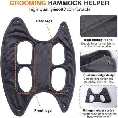 Portable Pet Grooming Hammock Harness for Dogs and Cats - Breathable Grooming Aid