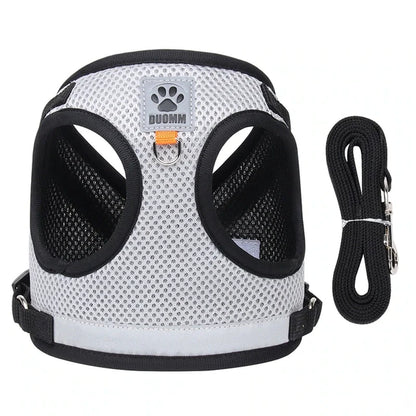 Adjustable Breathable Cat Harness & Leash - Escape Proof Reflective Vest for Kittens and Puppies - Easy Control Pet Clothes