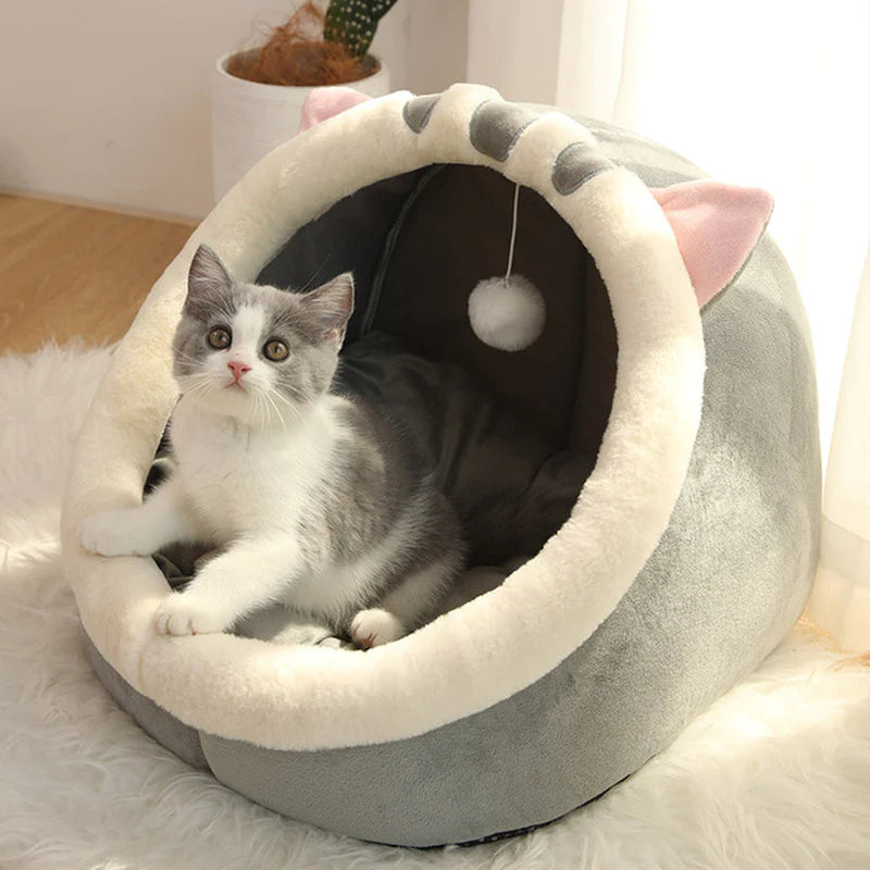 Premium Cozy Cat Bed and Pet Basket - Soft Washable Lounger for Kittens and Small Dogs