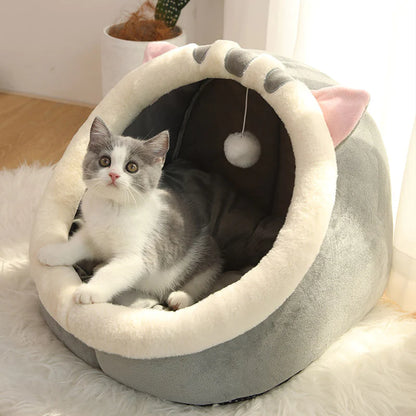 Premium Cozy Cat Bed and Pet Basket - Soft Washable Lounger for Kittens and Small Dogs