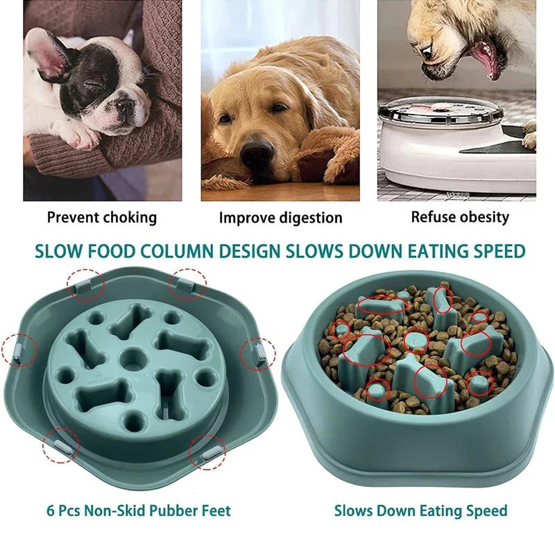 Slow Feeder Dog Bowl - Anti-Choking, Non-Slip Puzzle Dish for Small Dogs - Promote Healthy Eating Habits