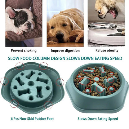 Slow Feeder Dog Bowl - Anti-Choking, Non-Slip Puzzle Dish for Small Dogs - Promote Healthy Eating Habits