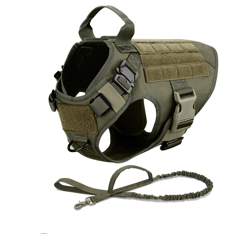 Durable MOLLE Tactical Dog Harness with Metal Buckle - Perfect for German Shepherds, Golden Retrievers, Labradors, and More!