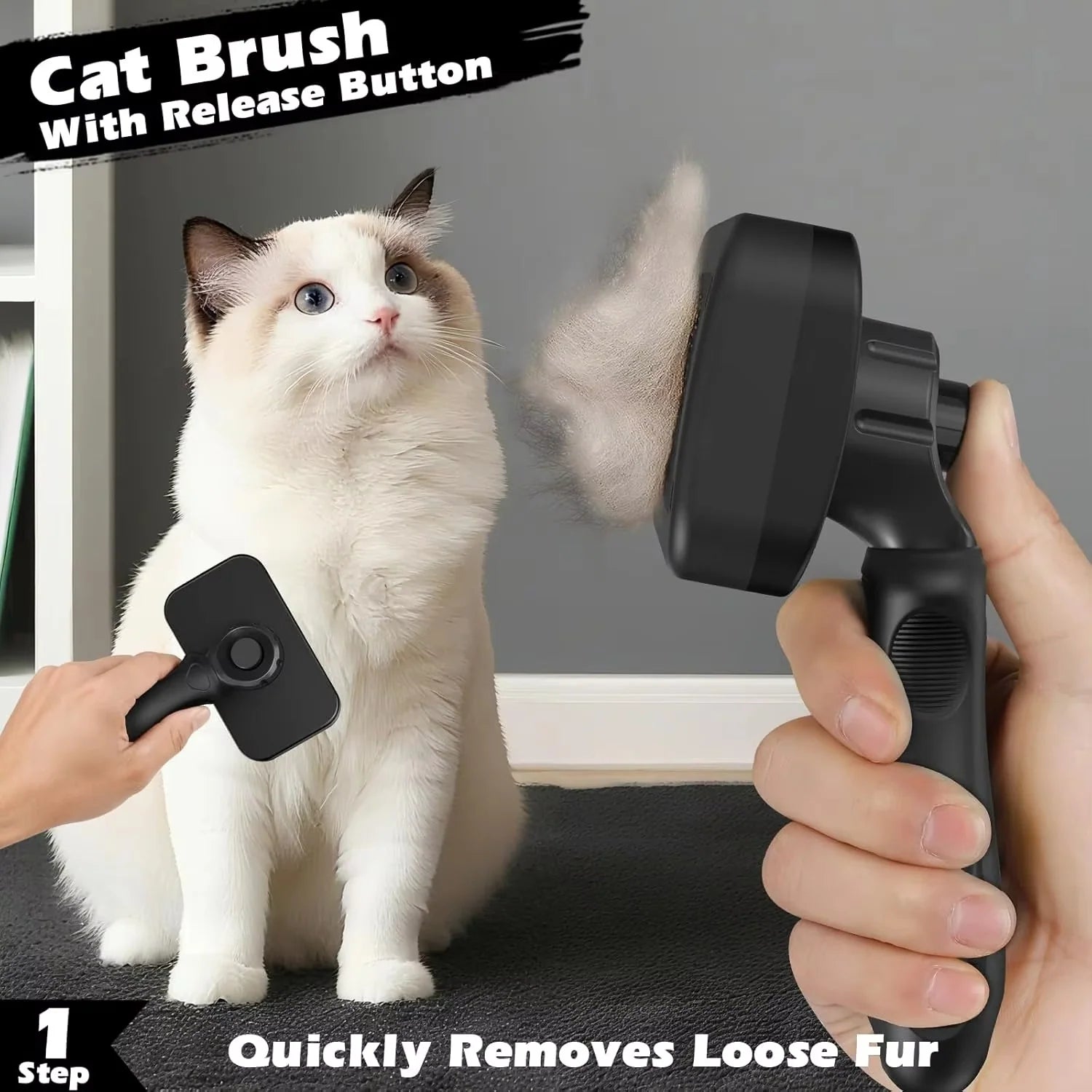Essential 3PCS Cat Grooming Kit: Brush, Nail Clipper, and Flea Comb for Indoor Cats