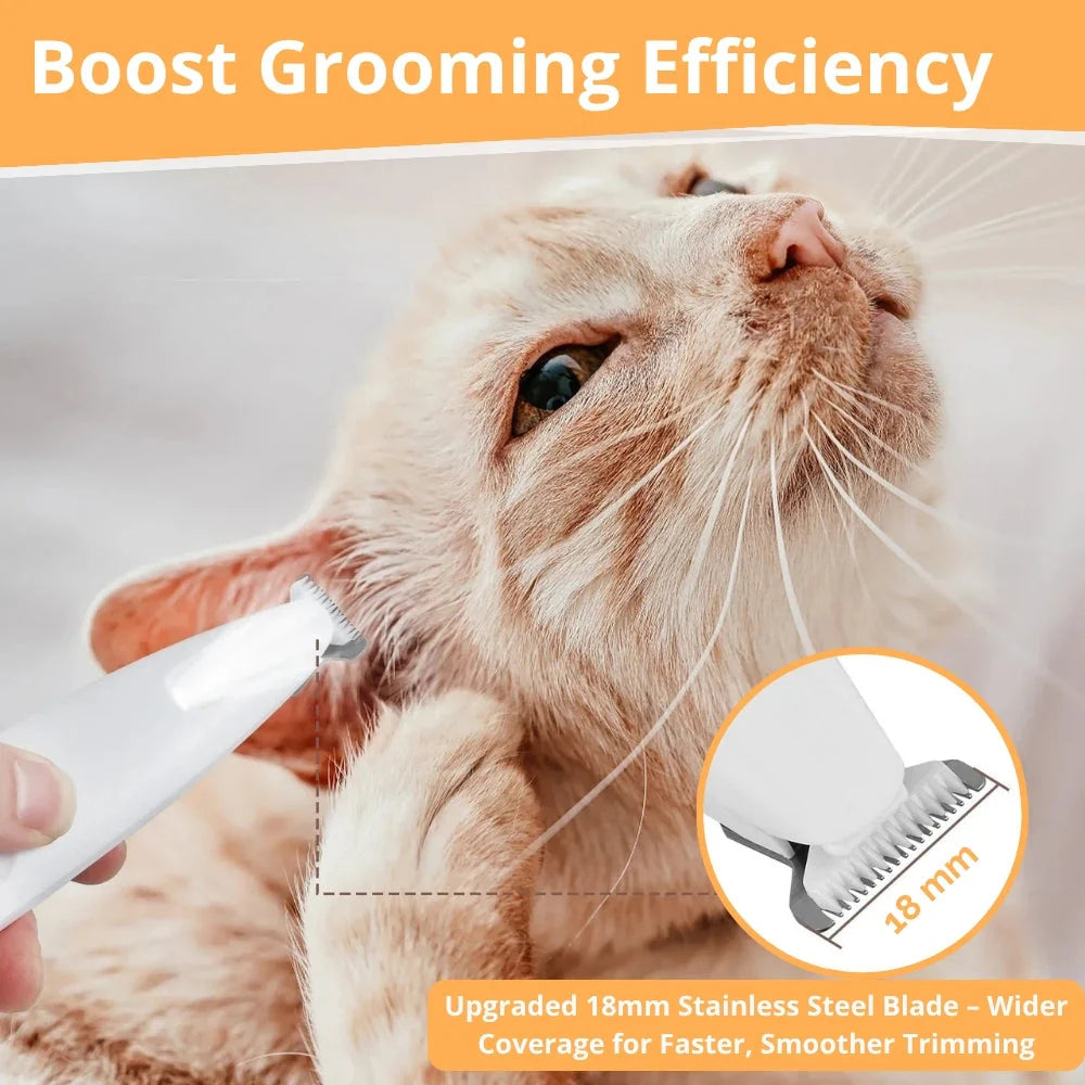 Whisper-Quiet Cordless Cat Grooming Trimmer Kit - Perfect for Stress-Free Grooming