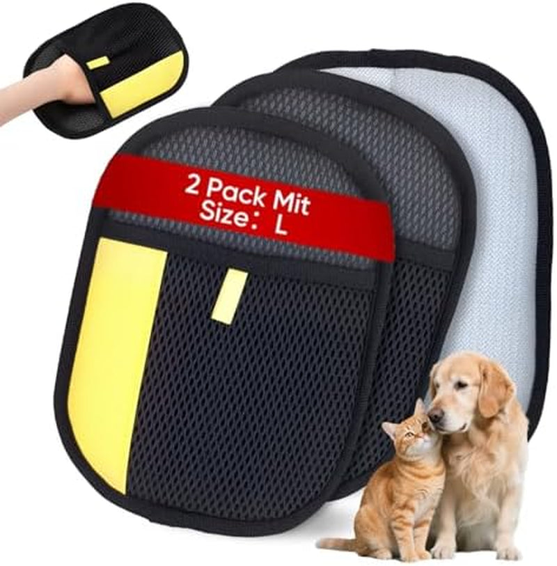 Reusable Electrostatic Pet Hair Removal Gloves for Cats and Dogs - 2 Pack, Ideal for Sofas, Bedding, Clothing, and Car Interiors