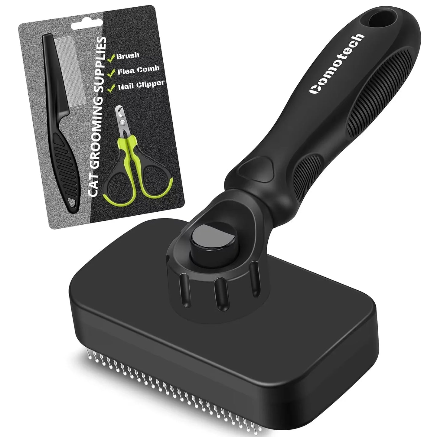 Essential 3PCS Cat Grooming Kit: Brush, Nail Clipper, and Flea Comb for Indoor Cats