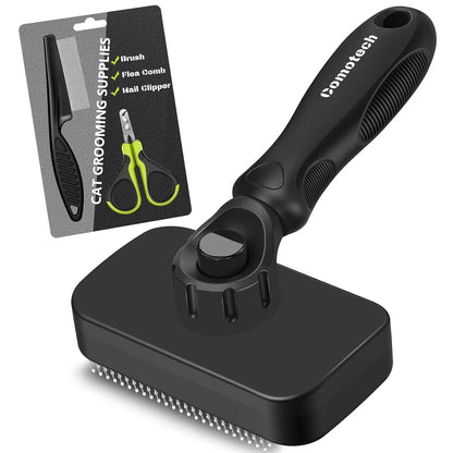 Essential 3PCS Cat Grooming Kit: Brush, Nail Clipper, and Flea Comb for Indoor Cats