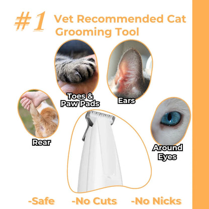 Whisper-Quiet Cordless Cat Grooming Trimmer Kit - Perfect for Stress-Free Grooming