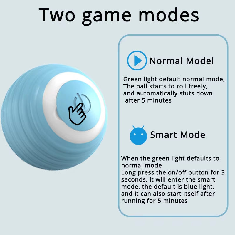 Rechargeable Interactive Cat Toy Ball with Dual Modes for Indoor Play - Automatic Moving Teaser Game for Kittens
