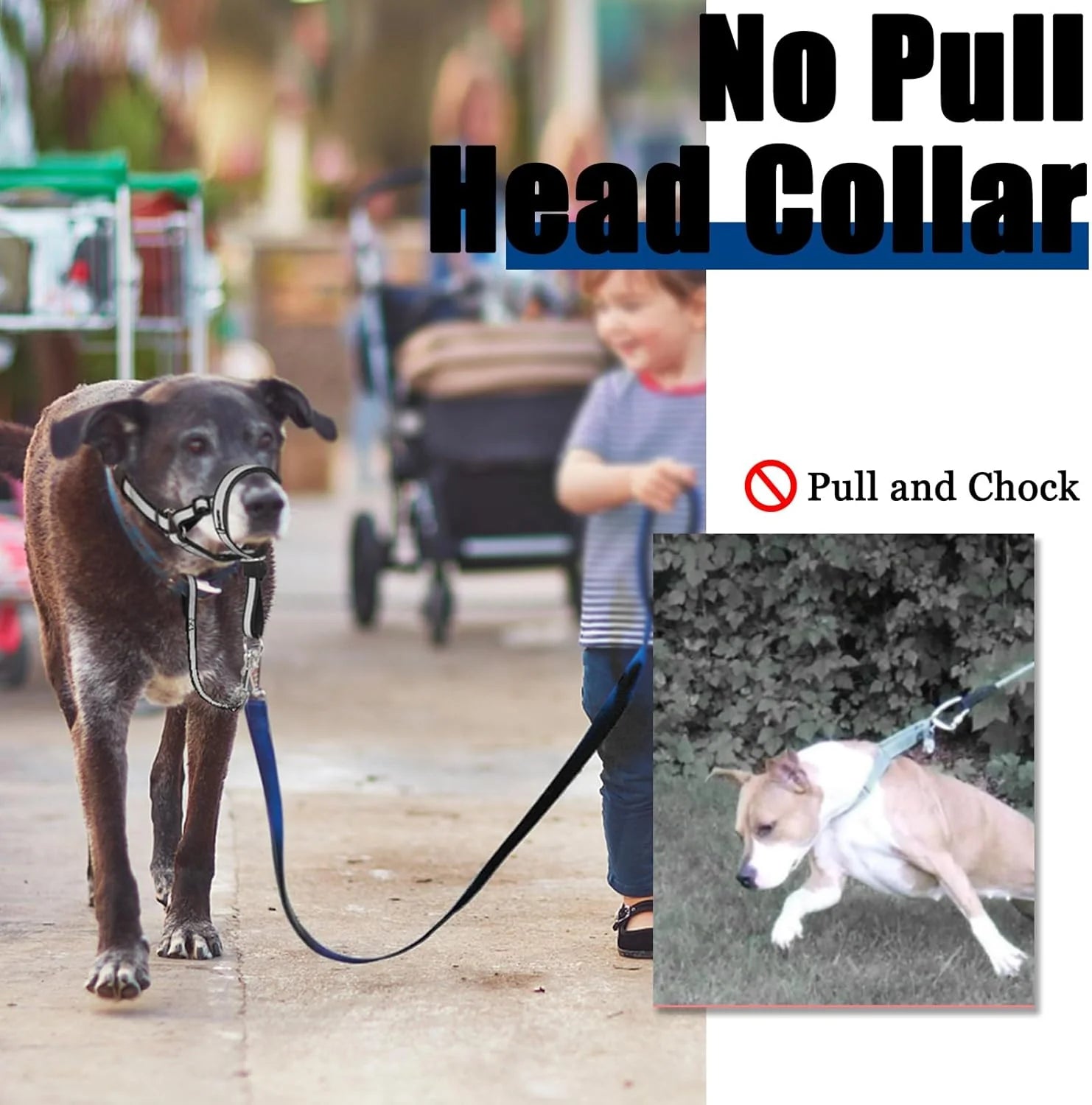 Ultimate No-Pull Reflective Head Collar for Large Dogs - Adjustable Soft Halter & Muzzle Leash for Easy Control on Walks