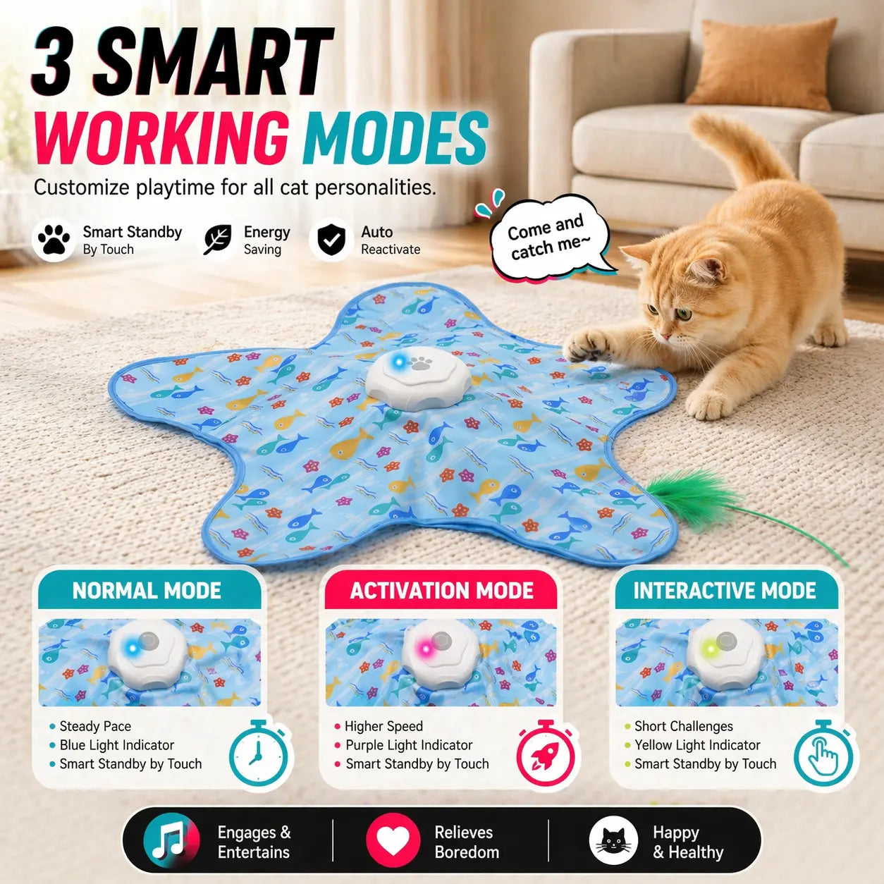 Interactive Automatic Feather Hunting Toy for Cats – USB Rechargeable Indoor Entertainment for All Breeds