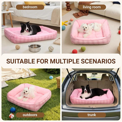 Cozy Orthopedic Dog Bed for Small & Medium Pets - Durable, Washable Cuddler with Anti-Slip Bottom (Pink)