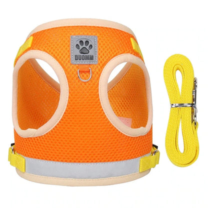 Adjustable Breathable Cat Harness & Leash - Escape Proof Reflective Vest for Kittens and Puppies - Easy Control Pet Clothes