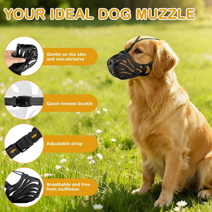 Soft & Breathable Adjustable Dog Muzzle - Prevent Chewing & Biting for Grooming, Training, and Safety