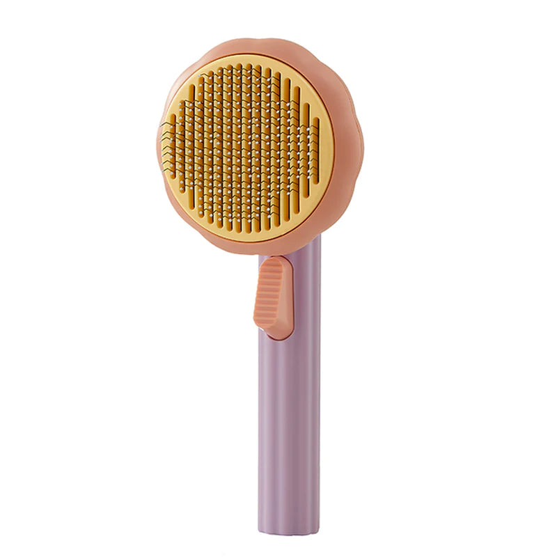 Pumpkin Cat Grooming Brush - Effortlessly Remove Loose Fur & Tangles with Self-Cleaning Design
