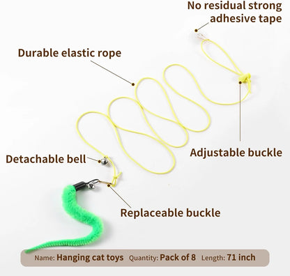 Ultimate Interactive Cat Toy Set: 1 Wand, 8 Teaser Refills & 3 Hanging Toys for Endless Fun & Exercise for Cats and Kittens!