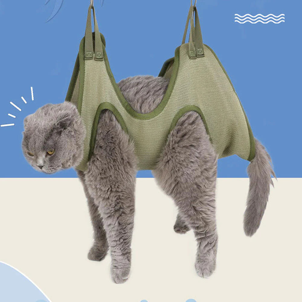 Ultimate Cat Grooming Restraint Bag - Anti-Scratch Nail Cutting & Bathing Hammock for Stress-Free Pet Beauty!