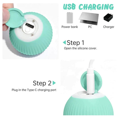 Automatic Interactive Rolling Ball Cat Toy - Self-Moving Electric Toy for Kitten Training and Engagement