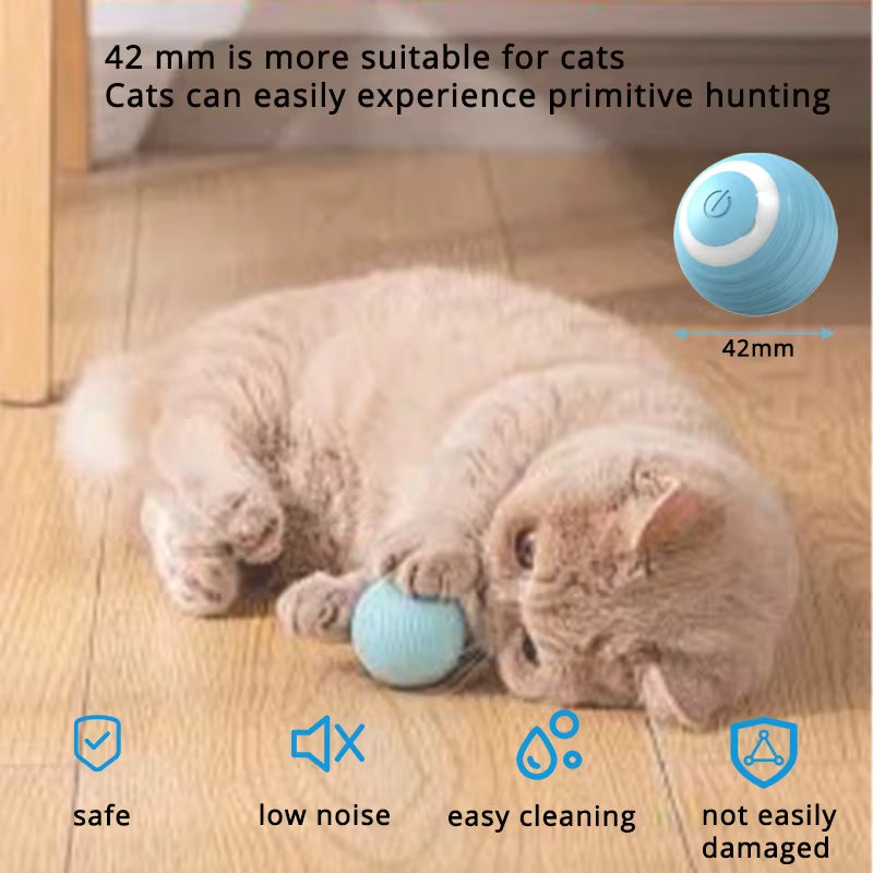 Rechargeable Interactive Cat Toy Ball with Dual Modes for Indoor Play - Automatic Moving Teaser Game for Kittens