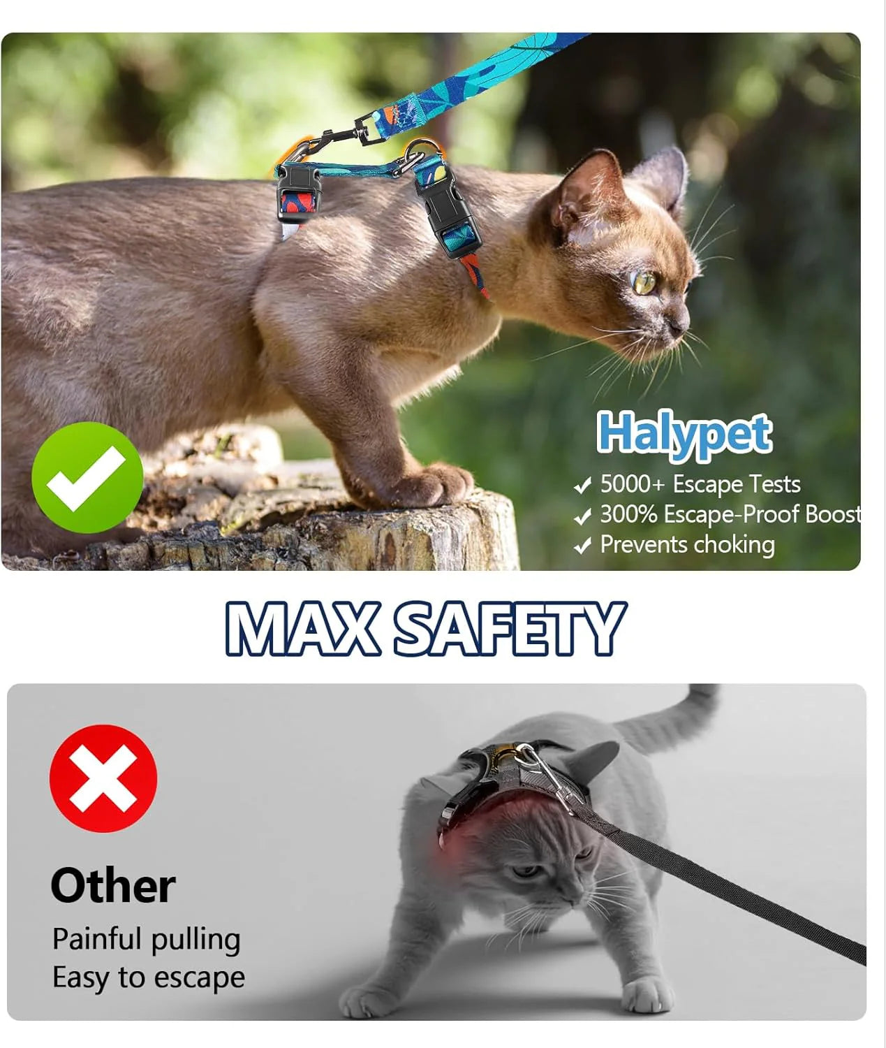 Ultimate Cat Harness and Leash Set - Adjustable, Lightweight, Escape-Proof Comfort for Outdoor Adventures!