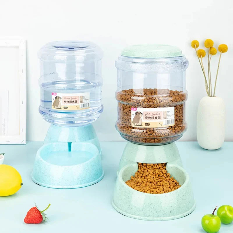 Automatic Large Capacity Pet Feeder & Water Dispenser for Dogs and Cats - Perfect Feeding Solution!