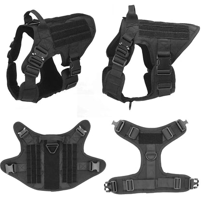 Durable MOLLE Tactical Dog Harness with Metal Buckle - Perfect for German Shepherds, Golden Retrievers, Labradors, and More!