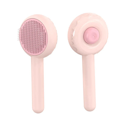 Pumpkin Cat Grooming Brush - Effortlessly Remove Loose Fur & Tangles with Self-Cleaning Design