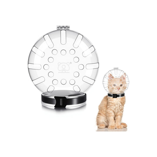 Adjustable Transparent Cat Muzzle - Anti-Bite Helmet for Grooming, Nail Trimming & Bathing - Breathable Bubble Design