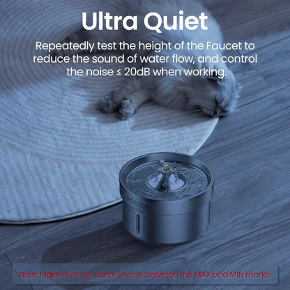 ROJECO Automatic Stainless Steel Cat Water Fountain - Rechargeable Pet Water Purifier for Cats and Dogs