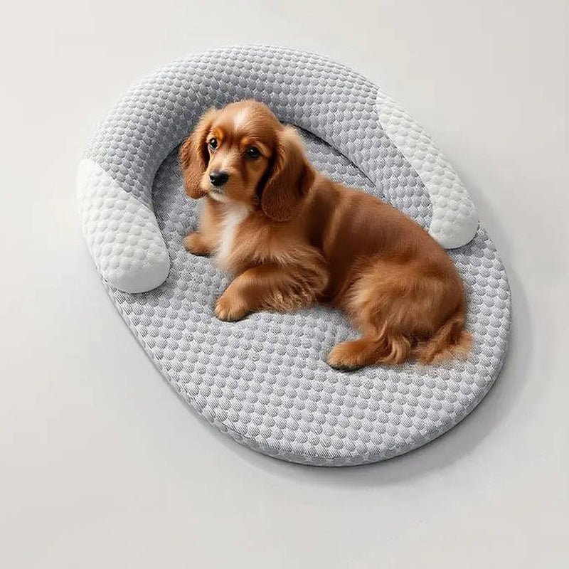 Orthopedic Dog Bed with Cooling Features and Supportive Neck Pillow