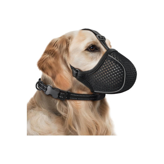Ultimate Soft Nylon Dog Muzzle - Adjustable, Breathable & Reflective Design for Safe Biting, Barking & Chewing Control - Perfect for Small to Large Dogs, Allows Panting & Drinking