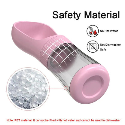 2-in-1 Portable Dog Water Bottle & Food Container - Travel-Friendly Pet Water Dispenser for All Dogs & Cats