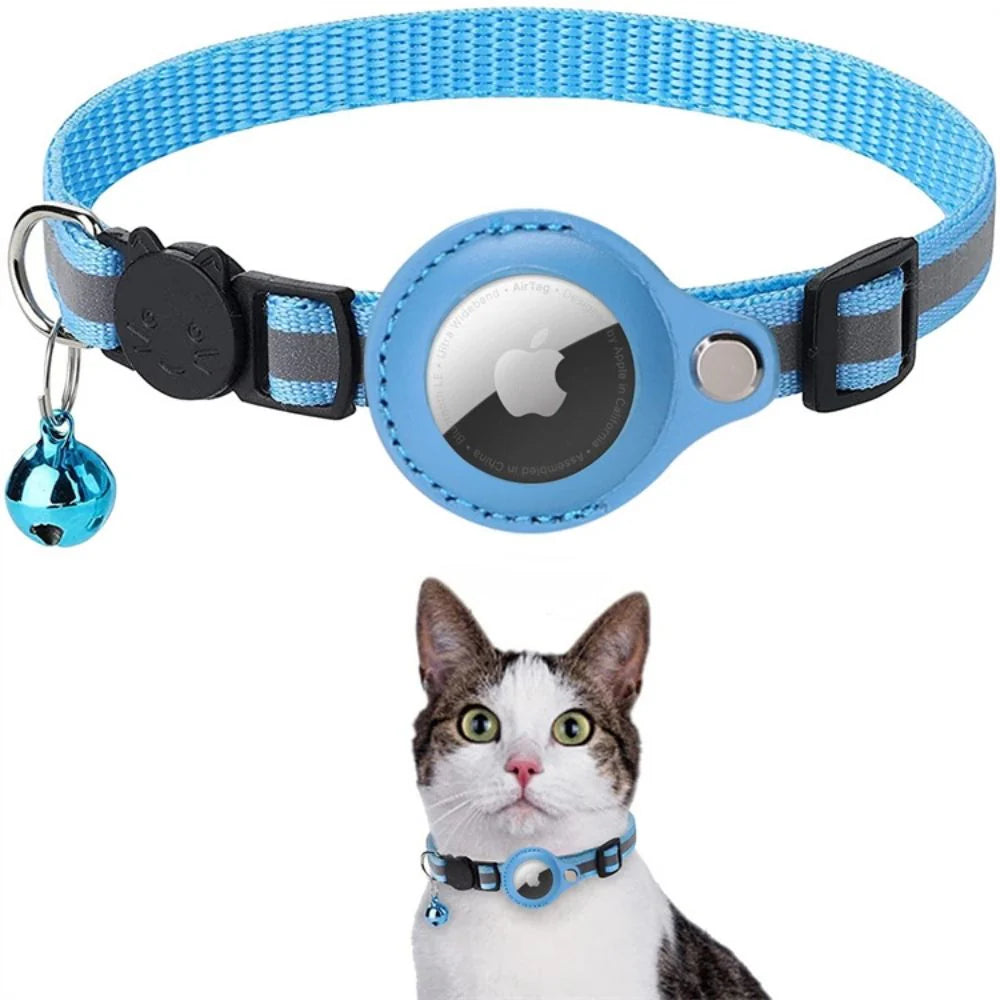 GPS Tracking Collar for Cats with Quick-Release Fastener and Enhanced Nighttime Visibility Reflective Design