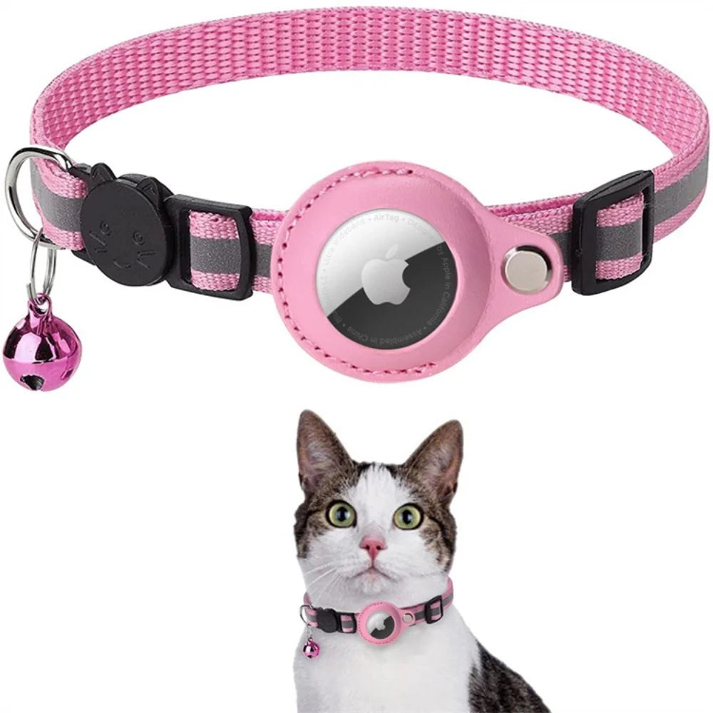 GPS Tracking Collar for Cats with Quick-Release Fastener and Enhanced Nighttime Visibility Reflective Design