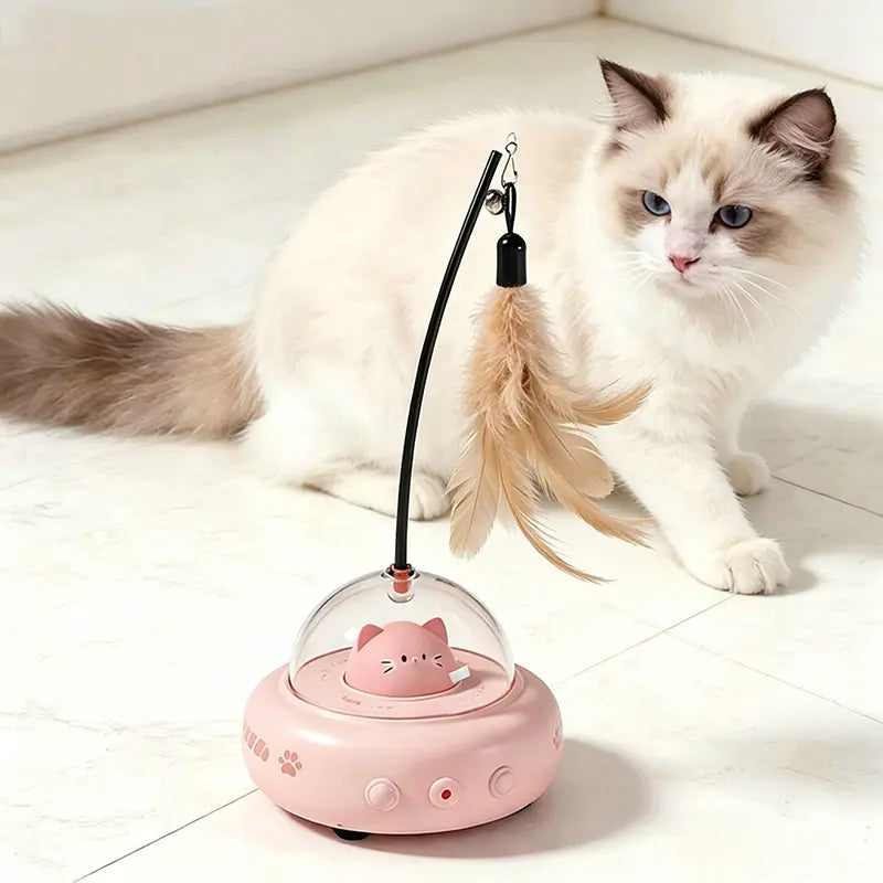 Professional Interactive 2-In-1 Laser Cat Toy with Automatic Rotation for Indoor Entertainment and Boredom Relief