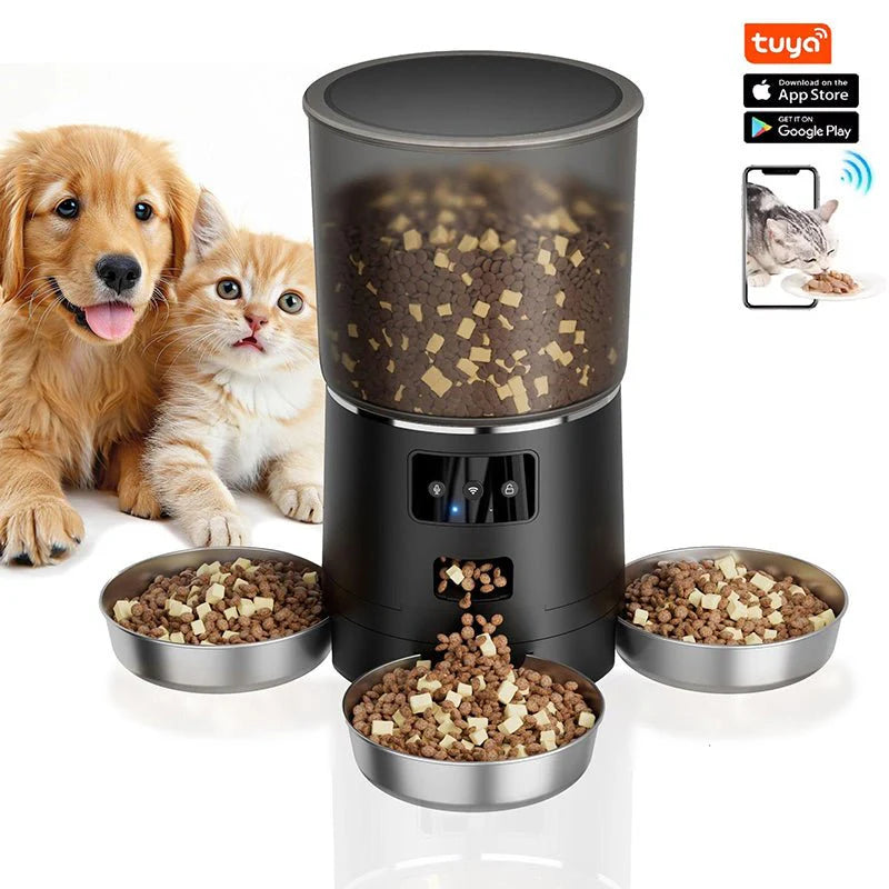Revolutionary HEYBO Smart Automatic Cat Feeder with 3 Bowls – Control via App for Ultimate Convenience!