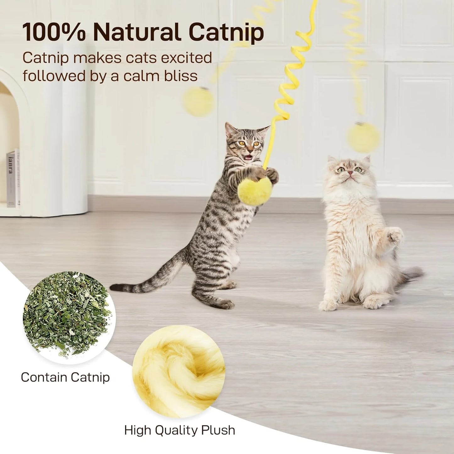Interactive Hanging Catnip Ball Toys with Bell - 3 Pcs for Fun & Exercise!