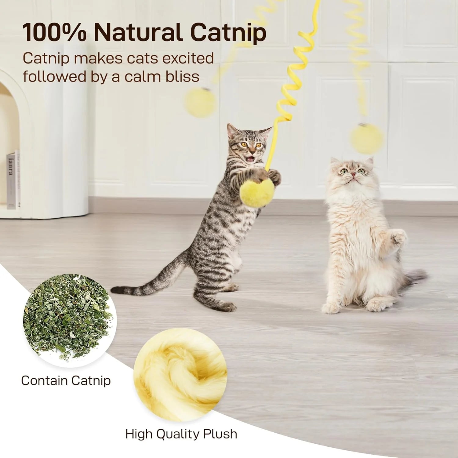 Interactive Hanging Catnip Ball Toys with Bell - 3 Pcs for Fun & Exercise!