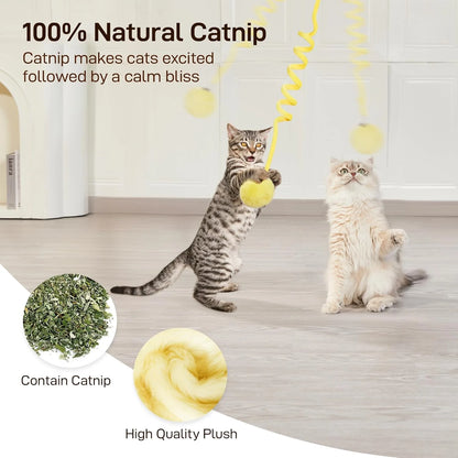 Interactive Hanging Catnip Ball Toys with Bell - 3 Pcs for Fun & Exercise!