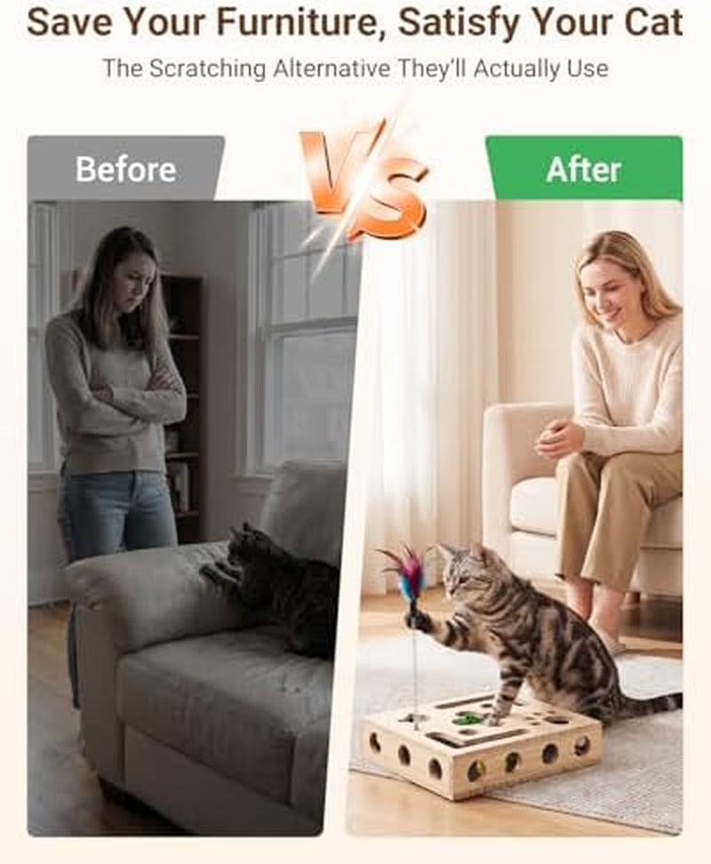 Ultimate Cat Toys Bundle for Indoor Cats - 2026 Upgraded Interactive Puzzle Feeder with Nail Care, Wand Toys, Catnip Ball & Bell Balls