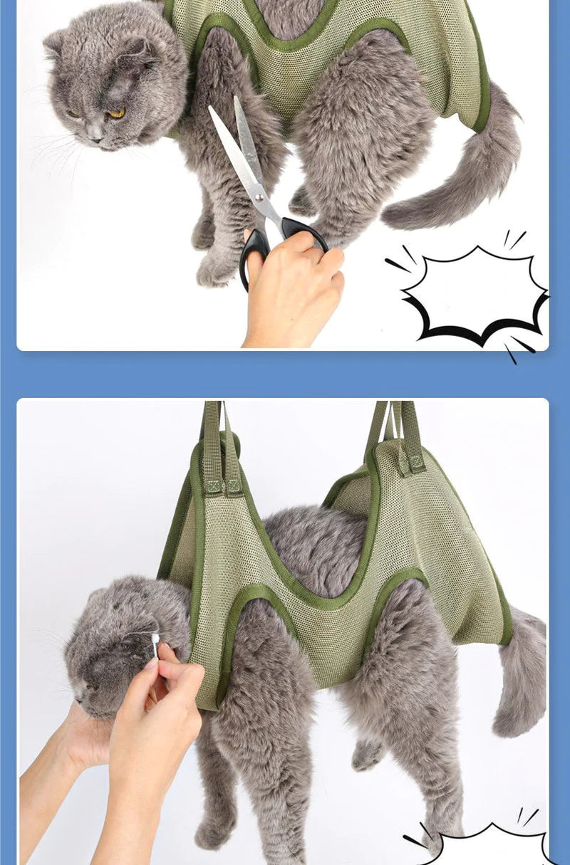 Ultimate Cat Grooming Restraint Bag - Anti-Scratch Nail Cutting & Bathing Hammock for Stress-Free Pet Beauty!